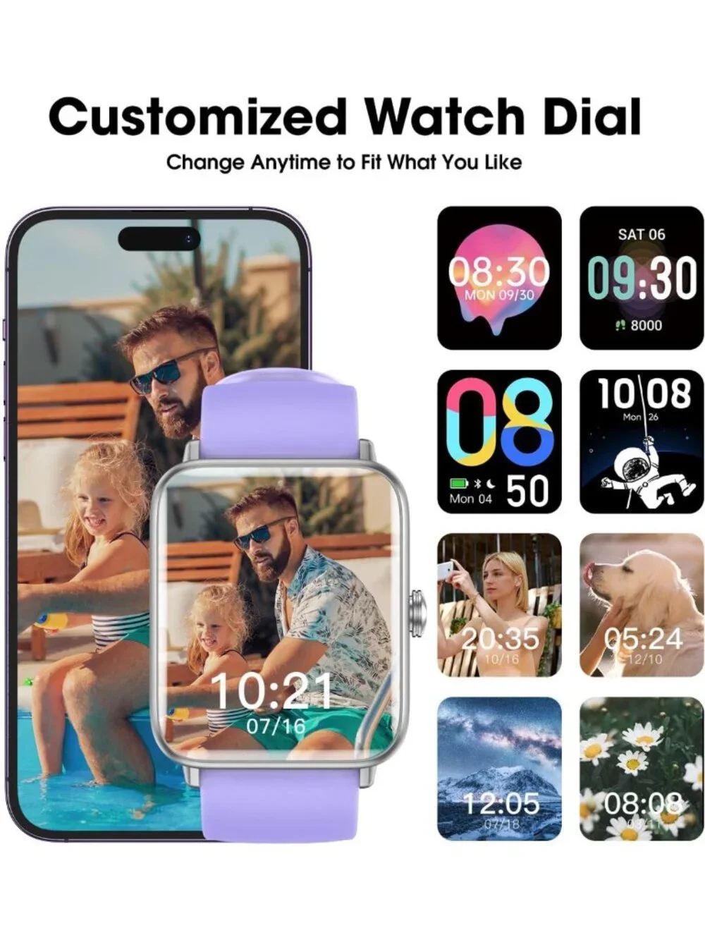 Fitness Smart Watch with Heart Rate Monitor, Blood Oxygen & Sleep Tracker